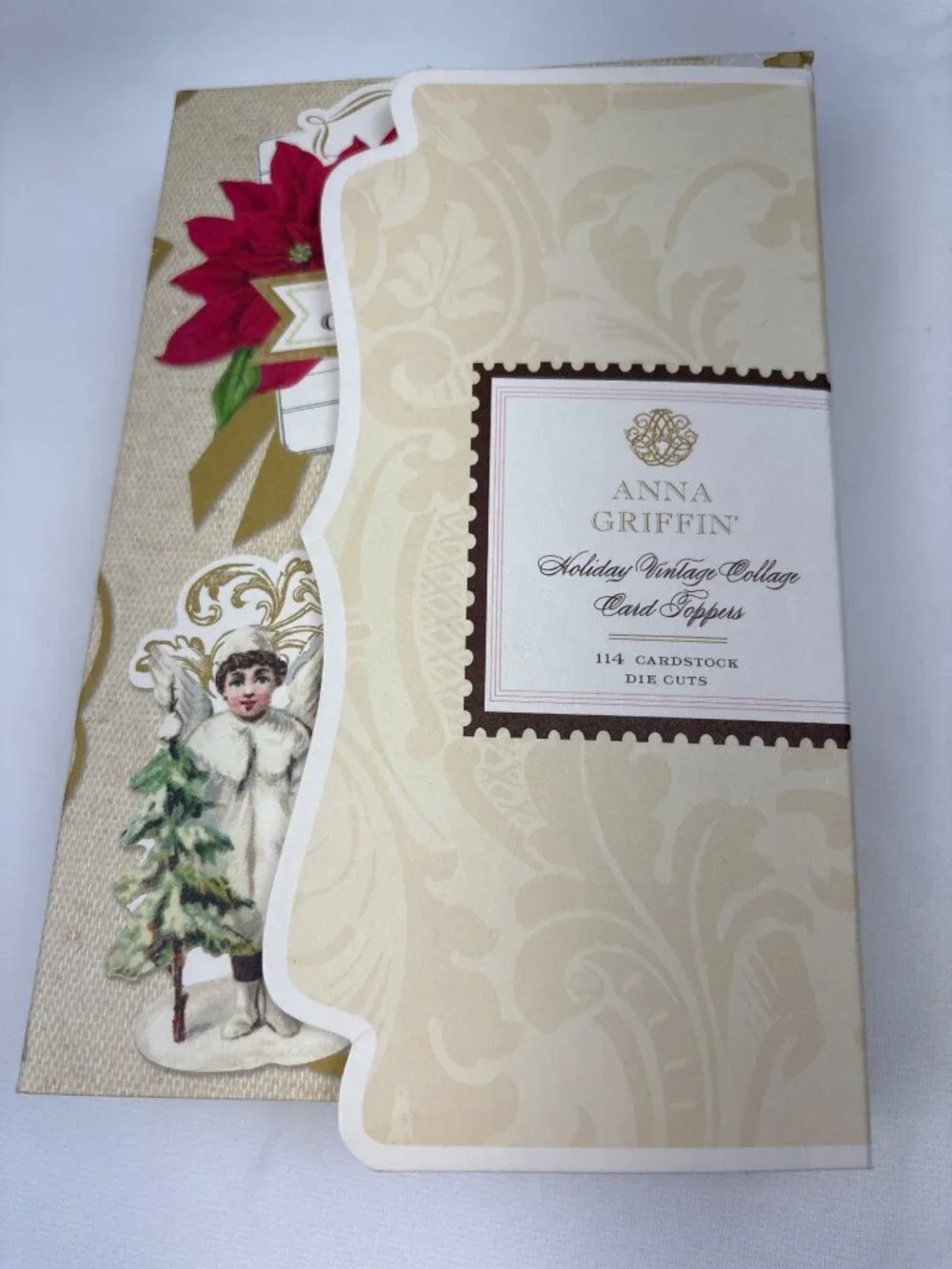 Anna Griffin Holiday Vintage Collage Card Toppers 114 Cardstock Die Cuts Festive